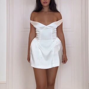 Peppermayo Cavella White Off-Shoulder Mini Dress Bridal 0